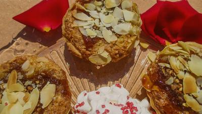 Tartelettes crme amande/coco et  la confiture dorange